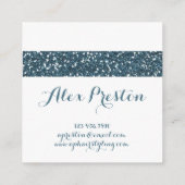 Elegante blaue aquamarine quadratische visitenkarte (Rückseite)