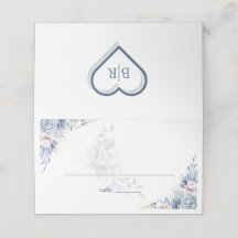 Elegante blaue Aquarell-Blumenhochzeit