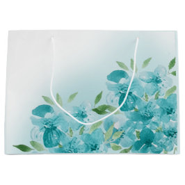 Elegante, blaue Aquarellfelder-Blume Große Geschenktüte