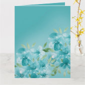 Elegante, blaue Aquarellfelder-Blume Karte (Gelbe Blume)
