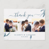 Elegante blaue Aquarellhochzeit 3 Foto vielen Dank