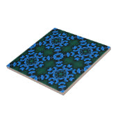 Elegante blaue Arabesken-Musterfliese Fliese (Seite)