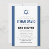 Elegante, blaue Bar mitzvah-Einladungen Einladung (Vorderseite)