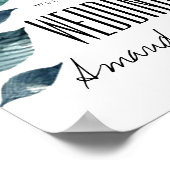 Elegante blaue Blätter Herzlich willkommen auf der Poster (Ecke)