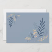 Elegante blaue Blätter Marmor Islamische Hochzeit Einladung (Rückseite)