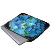 Elegante blaue Blume Blumenhydrangea Laptopschutzhülle (Vorne Knopf)