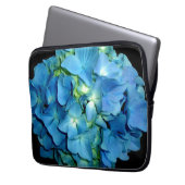 Elegante blaue Blume Blumenhydrangea Laptopschutzhülle (Vorderseite Links)