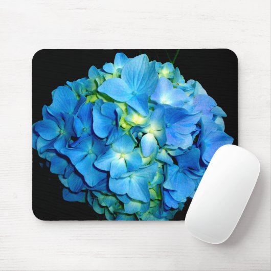 Elegante blaue Blume Blumenhydrangea Mousepad (Mit Mouse)
