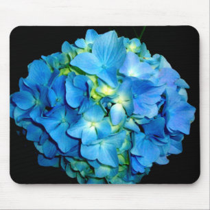 Elegante blaue Blume Blumenhydrangea Mousepad