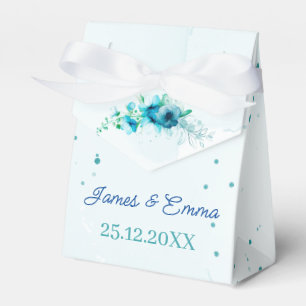 Elegante blaue Blume - individuelle Hochzeit Geschenkschachtel