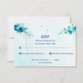 Elegante blaue Blume - individuelle Hochzeit RSVP Karte (Vorderseite)