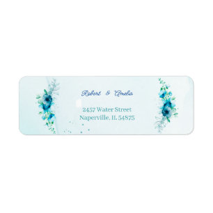 Elegante blaue Blume Individuelle Rücksendeadresse