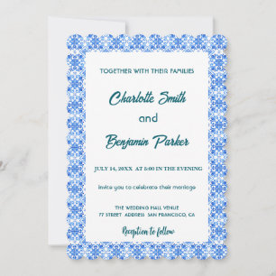 Elegante Blaue Blume Kirchen Save The Date