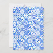 Elegante Blaue Blume Kirchen Save The Date (Rückseite)