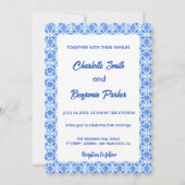 Elegante Blaue Blume Kirchen Save The Date (Vorderseite)