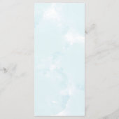 Elegante blaue Blume Personalisiert Hochzeitsessen Menükarte (Rückseite)