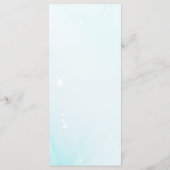 Elegante blaue Blume Personalisiert Hochzeitsessen Menükarte (Rückseite)