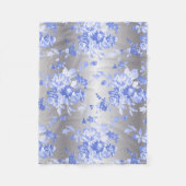 Elegante blaue Blumen auf silberner Fleece (Vorderseite)