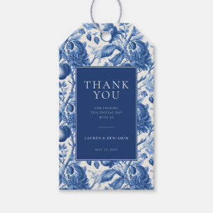 Elegante blaue Blumen Dankbarkeit Geschenkanhänger
