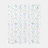 Elegante blaue Blumen-Fleece-Decke Fleecedecke (Vorderseite)