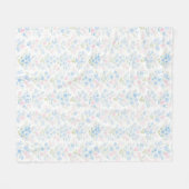 Elegante blaue Blumen-Fleece-Decke Fleecedecke (Vorderseite (Horizontal))