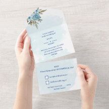 Elegante blaue Blumen-Hochzeit