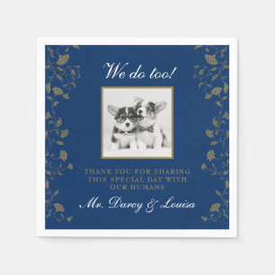 Elegante blaue Blumen-Hochzeit für Kinder und Haus Serviette
