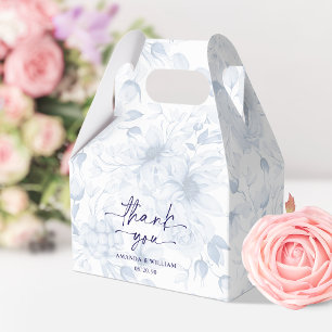 Elegante blaue Blumen-Hochzeitsgunstbox Geschenkschachtel