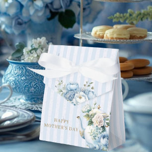 Elegante blaue Blumen-Vintage-Teekanne Geschenk Fa Geschenkschachtel