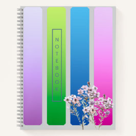 Elegante Blaue Blumenaquarellfarbe Notizblock