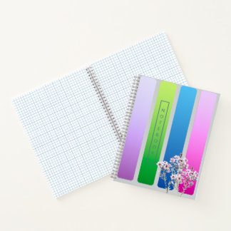 Elegante Blaue Blumenaquarellfarbe Notizblock