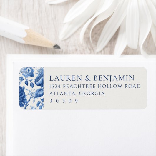 Elegante blaue Blumengrenze (Insitu)