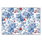 Elegante blaue Blumengrenze Tischnummer (Rückseite)