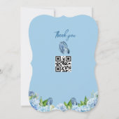 Elegante blaue Blumenhochzeit Einladung (Rückseite)