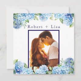 Elegante blaue Blumenhochzeit Save The Date