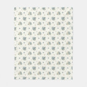 Elegante blaue Blumenmuster Fleecedecke (Vorderseite)