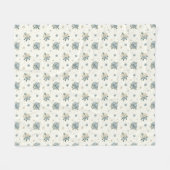 Elegante blaue Blumenmuster Fleecedecke (Vorderseite (Horizontal))
