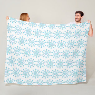Elegante blaue Blumenmuster im Vintage-Stil mit au Fleecedecke