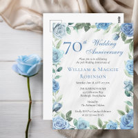 Elegante blaue Blumenparty zum 70. Hochzeitstag