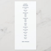 Elegante blaue Blumige Hochzeit Programm (Rückseite)