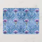 Elegante Blaue Blüten Begleitkarte (Rückseite)
