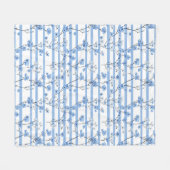 Elegante blaue Blüten gestreift Fleecedecke (Vorderseite (Horizontal))