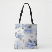 Elegante blaue Blüten über die gesamte Tasche (Vorderseite)