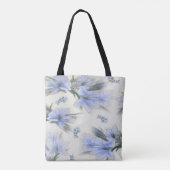 Elegante blaue Blüten über die gesamte Tasche (Rückseite)