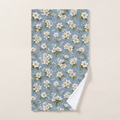 Elegante blaue Blütenblüte Badhandtuch Set (Handtuch)