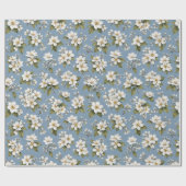 Elegante blaue Blütenblüte Geschenkpapier (Flach)