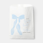 Elegante blaue Bogen-Hochzeitsdusche 'Knoten binde Geschenktütchen (Vorderseite)