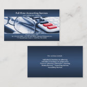 Elegante blaue Buchhaltungs-Visitenkarte Visitenkarte (Vorne/Hinten)