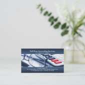 Elegante blaue Buchhaltungs-Visitenkarte Visitenkarte (Stehend Vorderseite)