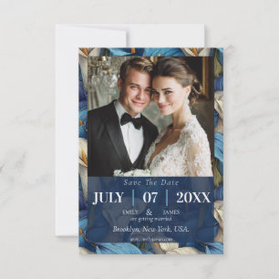 Elegante Blaue Calla-Lilien Bezaubernde Rustikale  Save The Date